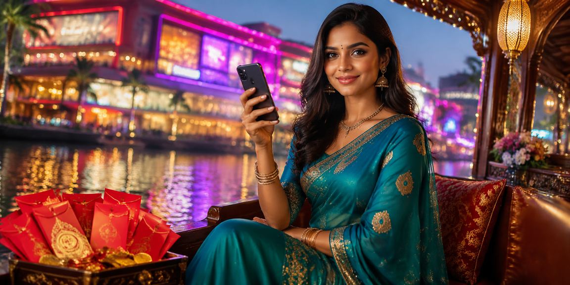 Traditional Kerala backwaters with festive red envelopes, symbolizing bonus offers