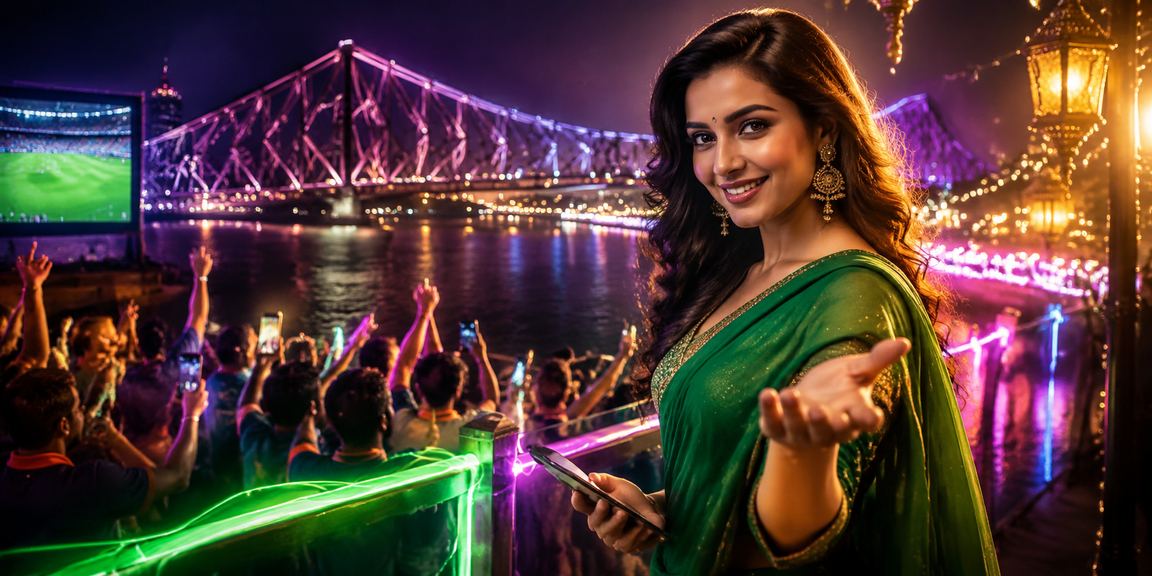 User depositing funds via mobile app near Howrah Bridge in Kolkata